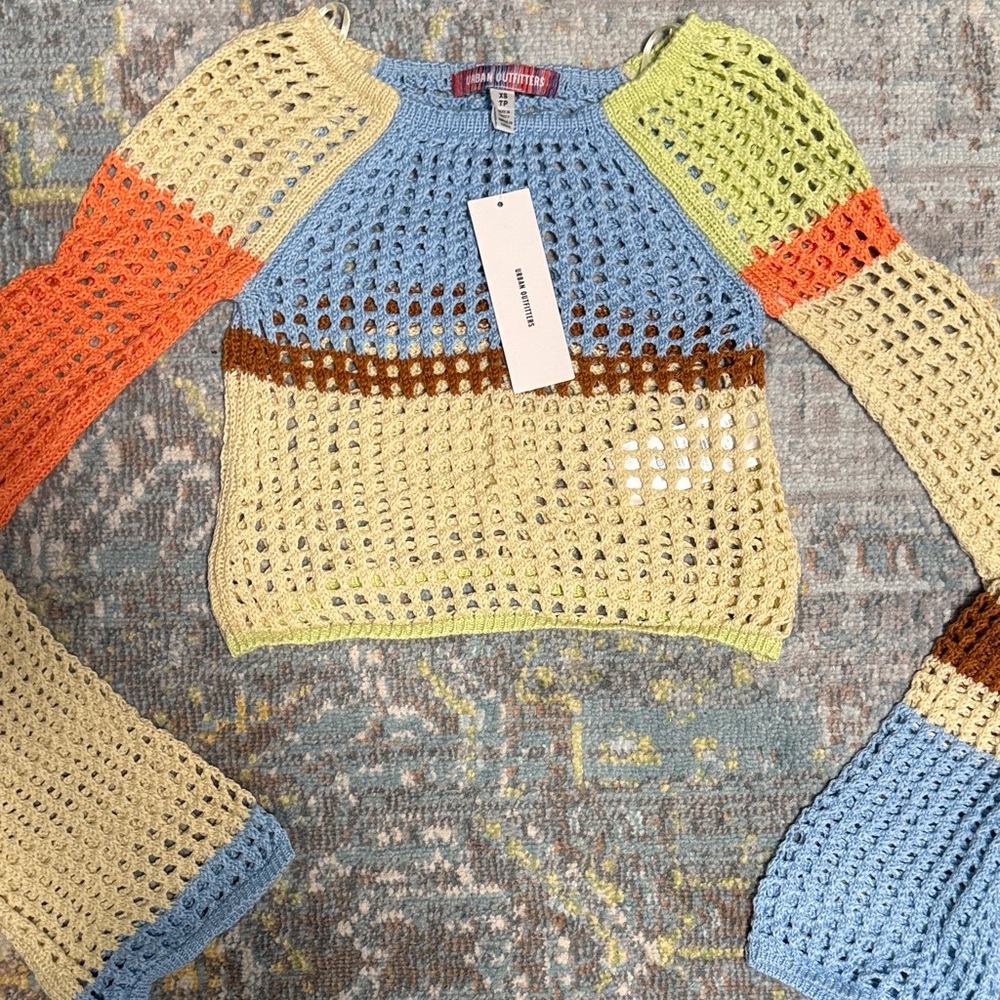 Urban Outfitters Colorful Crochet Sweater